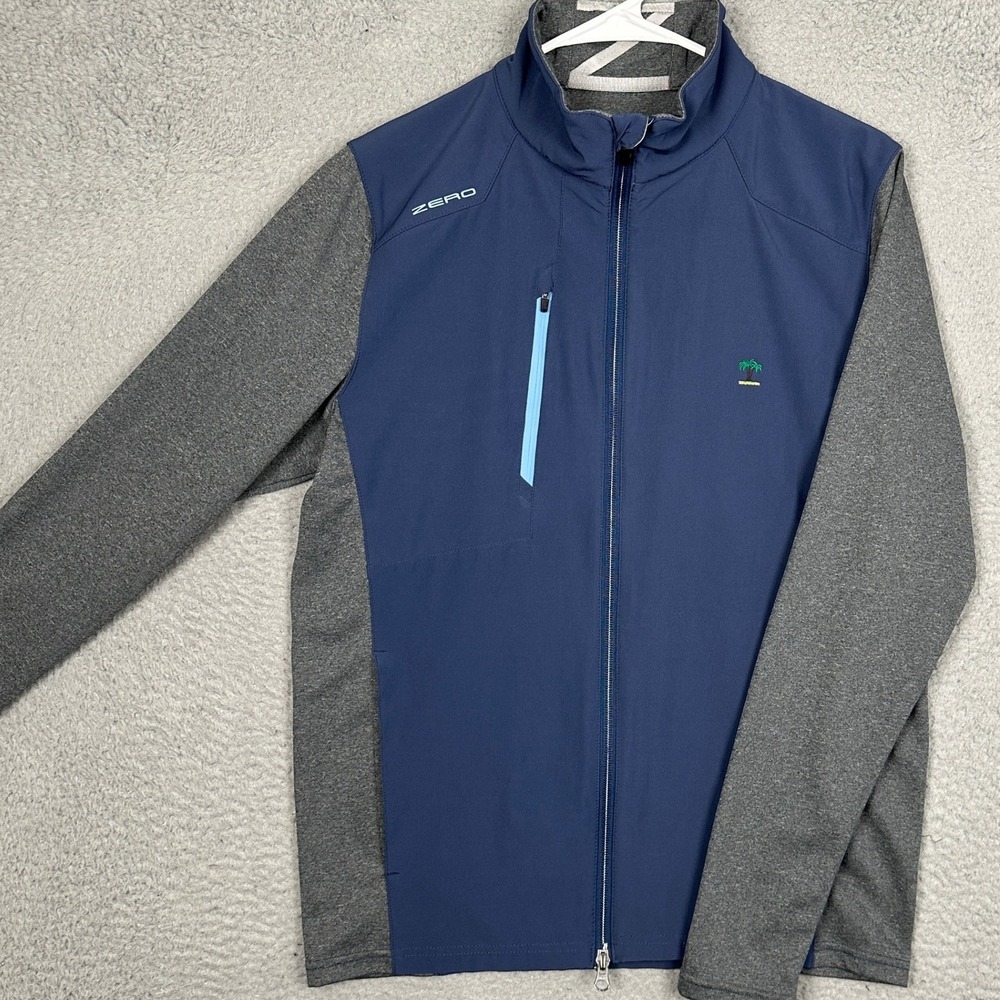 Zero Restriction Jacket Men Small Full Zip Blue Grey Golf Colorblock Performance